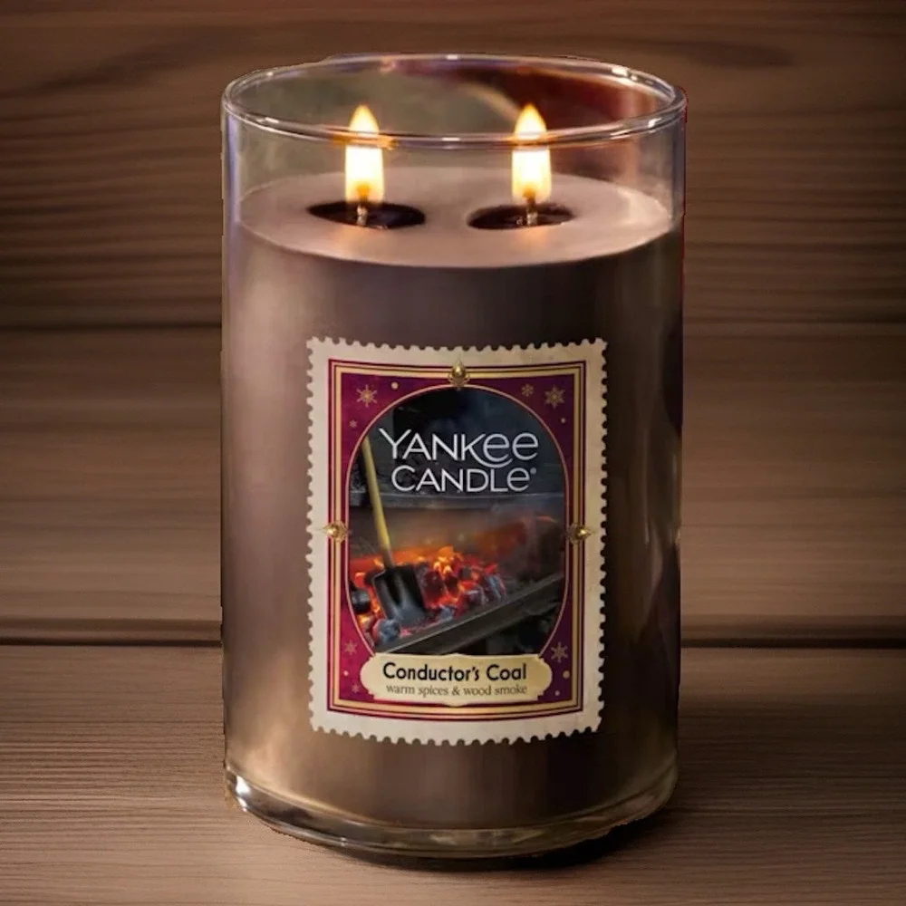 Yankee Candle Conductors Coal Large 2-wick Tumbler  20 Once NEW